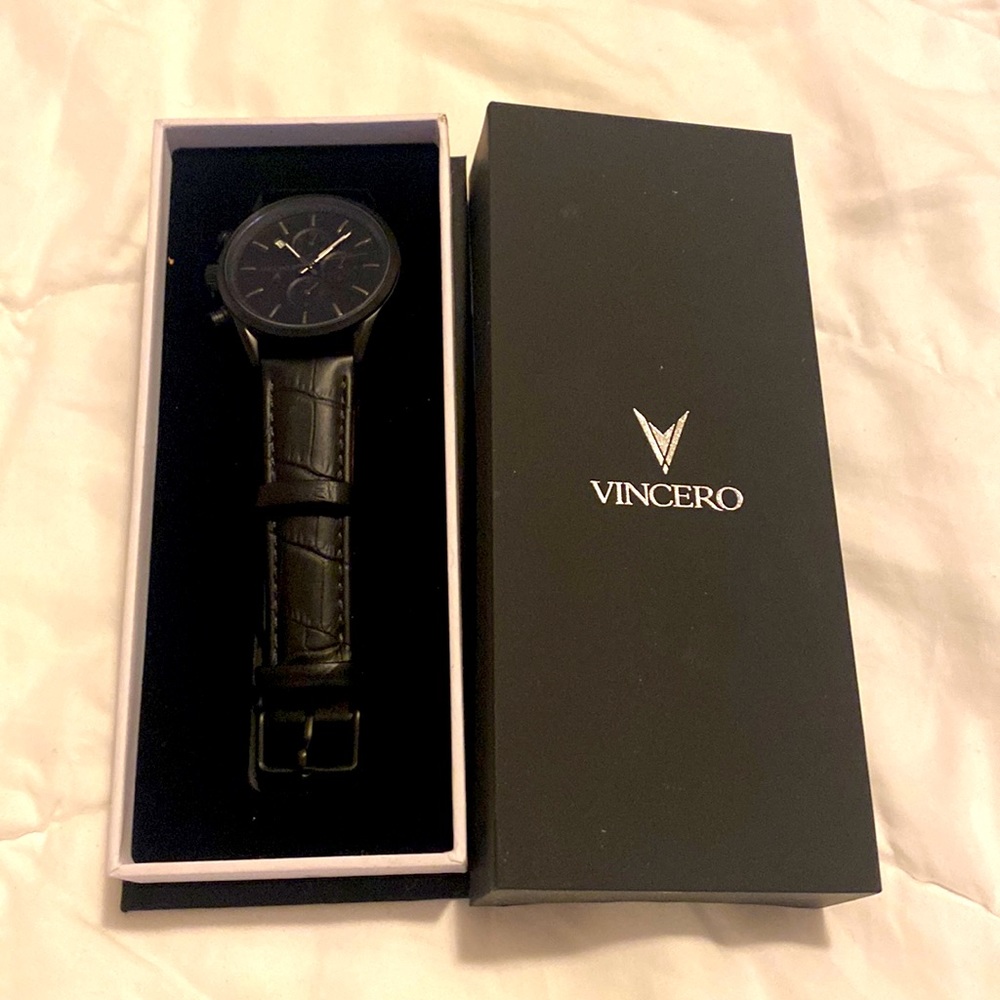 Vincero Mens Watch Black band with black face